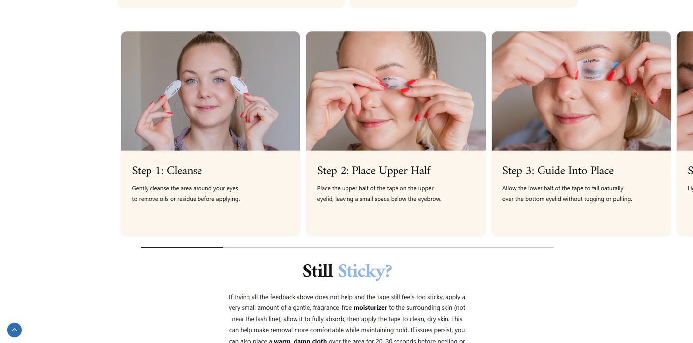 EyeOasis How To Apply page