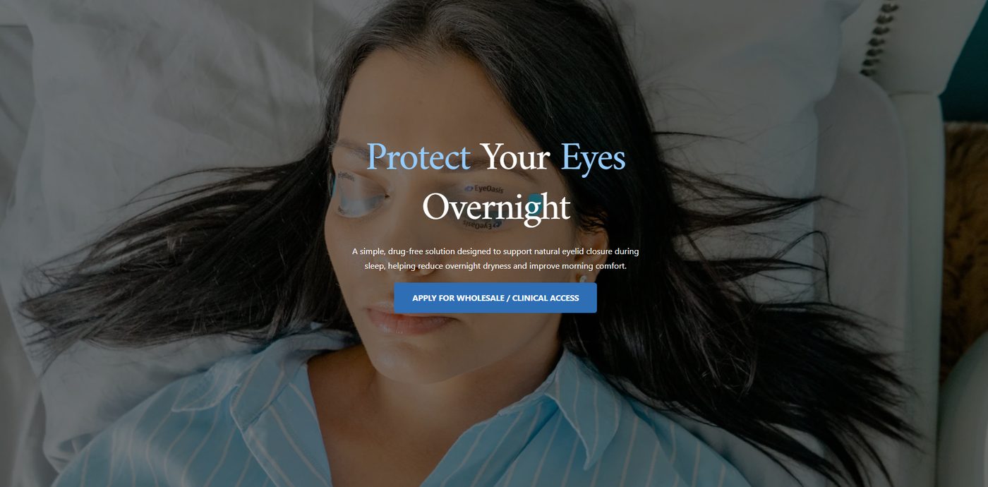 EyeOasis For Professionals page